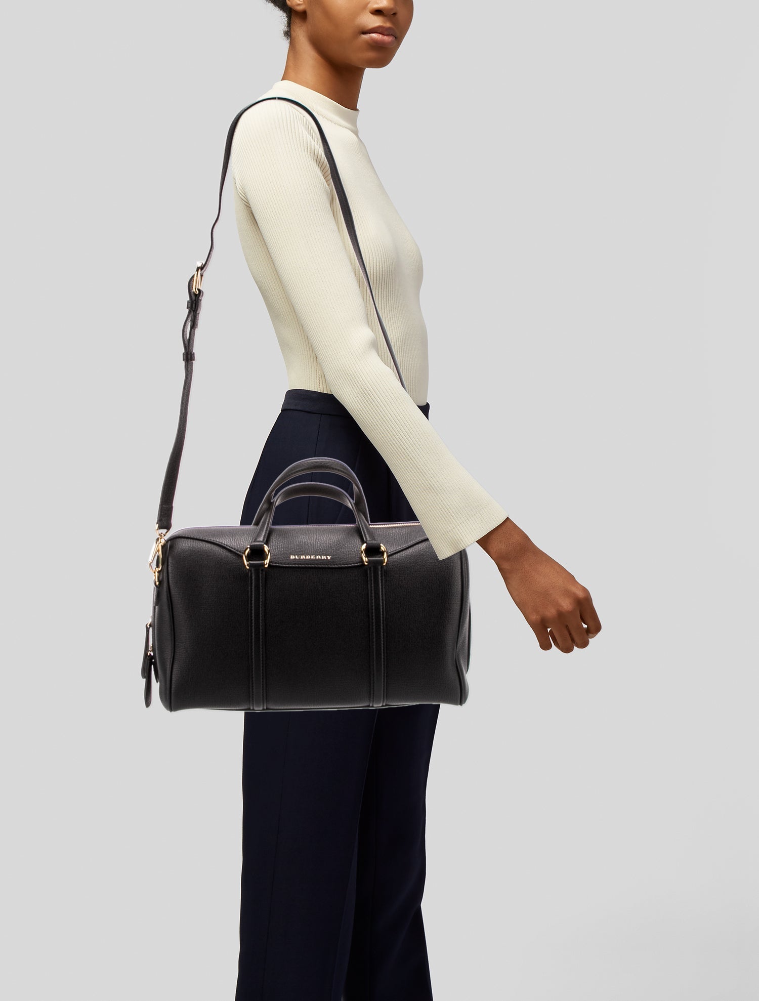 Burberry Leather Top Handle Bag